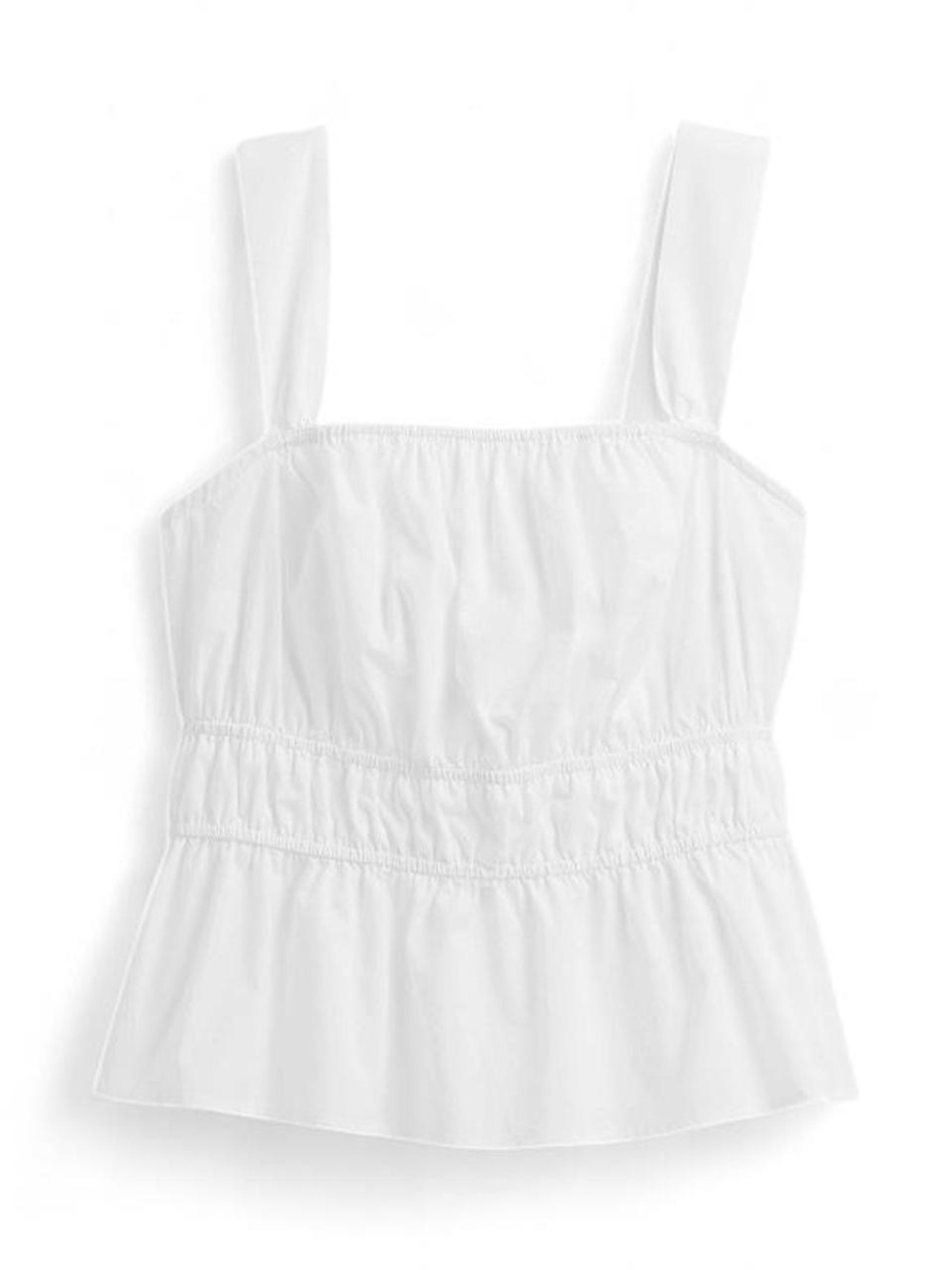 GAP White Square-Neck Camisole with Smocked Waist
